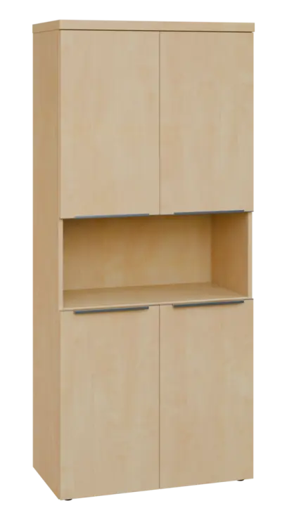 SIN 5 - 84DN kancelářská skříň, 4-dveřová/nika, 1820x800x400, bříza světlá